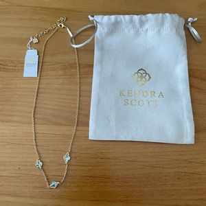 Kendra Scott Greta Gold Strand Necklace in Blush Dichroic Glass